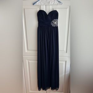 Prom Dress - Navy Maxi Dress with Beaded Detail